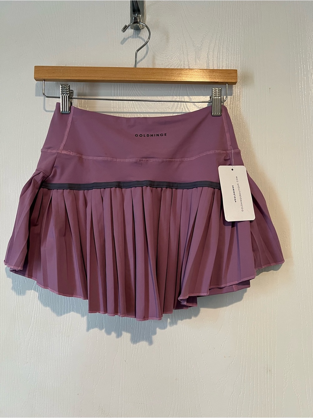 GOLD HINGE Fairview Dusty Mauve tennis Golf Pleated Skirt Sz Medium NWT